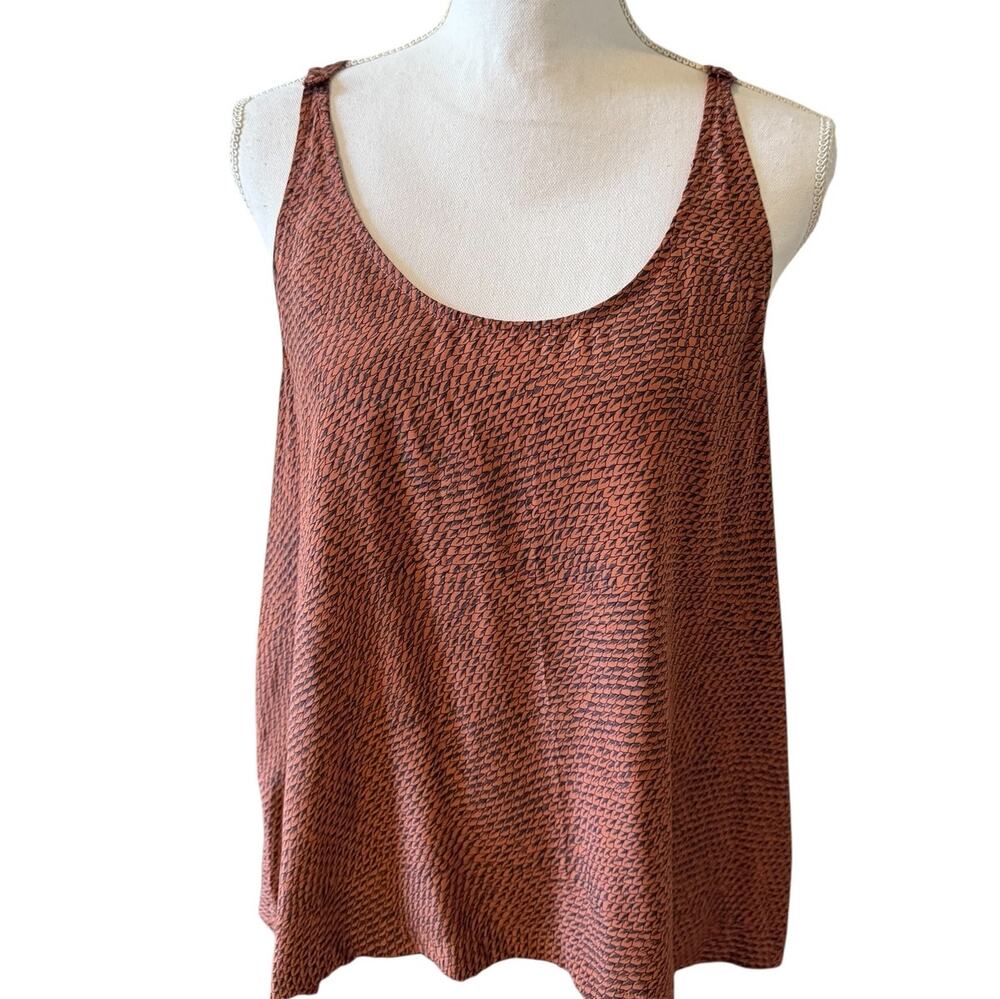 JOIE Silk Sleeveless Camisole Cami Top Terracotta Print M